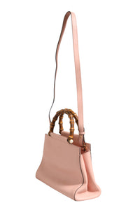 Gucci Pink And White Calfskin Small Nymphaea Top Handle Women's Bag (Authentic Pre-Loved)