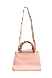 Gucci Pink And White Calfskin Small Nymphaea Top Handle Women's Bag (Authentic Pre-Loved)