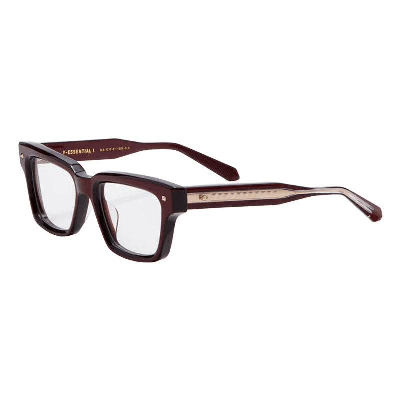 Valentino Eyeglasses Square Full Rim, Crystal Brown Swirl Frame and Clear Demo Lens Lens VLX-121B