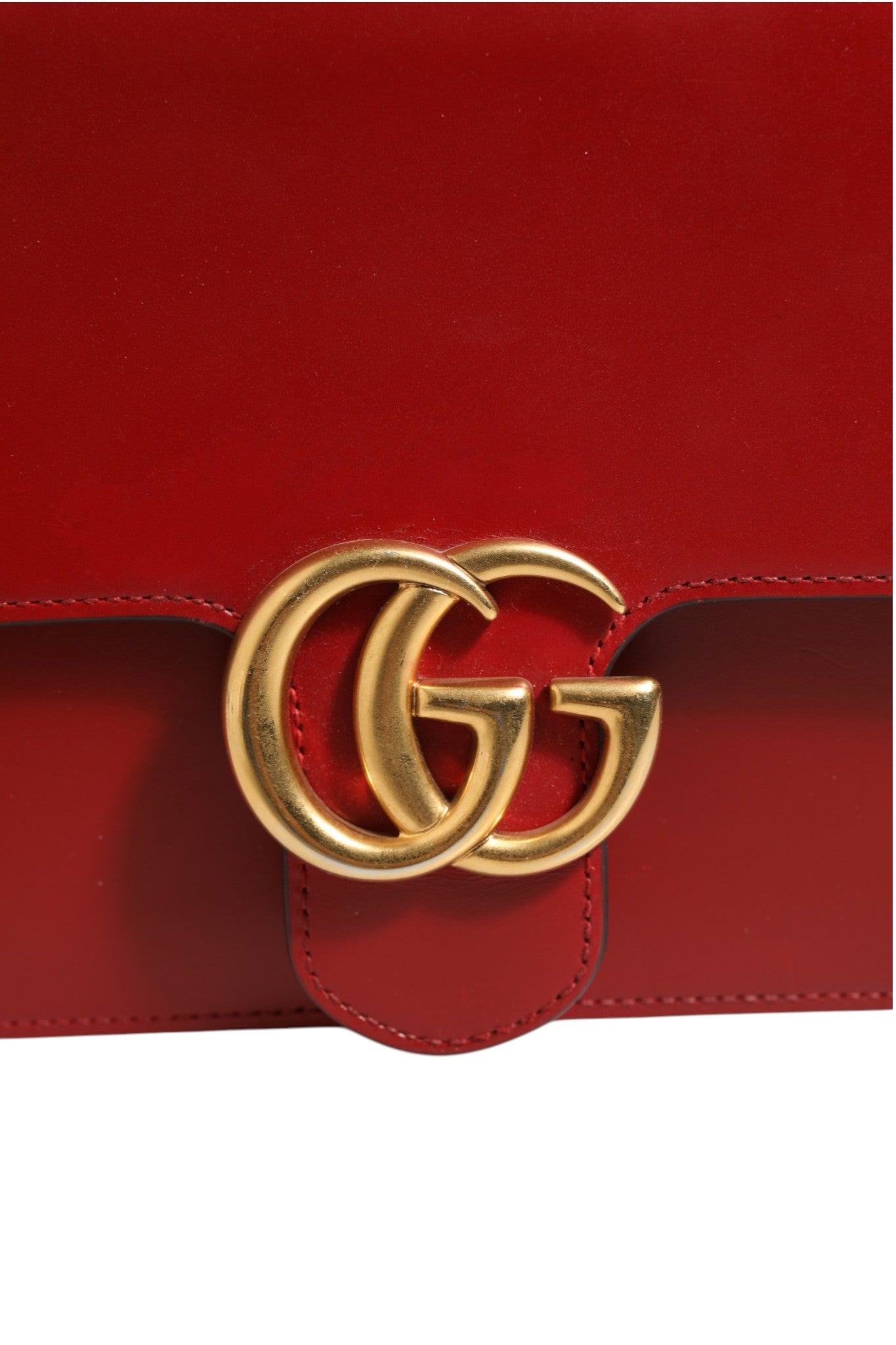 Gucci Marmont small shoulder bag in Rosso Ancora red Women's leather (Authentic Pre-Loved)