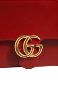 Gucci Marmont small shoulder bag in Rosso Ancora red Women's leather (Authentic Pre-Loved)