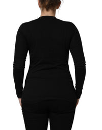 Dolce & Gabbana Black Long Sleeves Crew Neck Pullover Women's Sweater