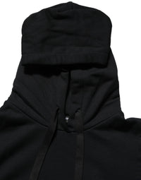 Dolce & Gabbana BlackWhite Appliqué Hooded Sweatshirt Women's Sweater