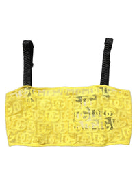Dolce & Gabbana Dolce & Gabbana Yellow Cotton Crepe Chiffon Crop Bralette Women's Top