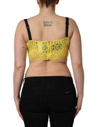 Dolce & Gabbana Dolce & Gabbana Yellow Cotton Crepe Chiffon Crop Bralette Women's Top