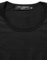 Dolce & Gabbana Black Cotton Round Neck Short Sleeve Women's T-shirt