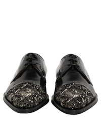 Dolce & Gabbana Dolce & Gabbana Black Embellished Men Derby Dress Formal Men's Shoes
