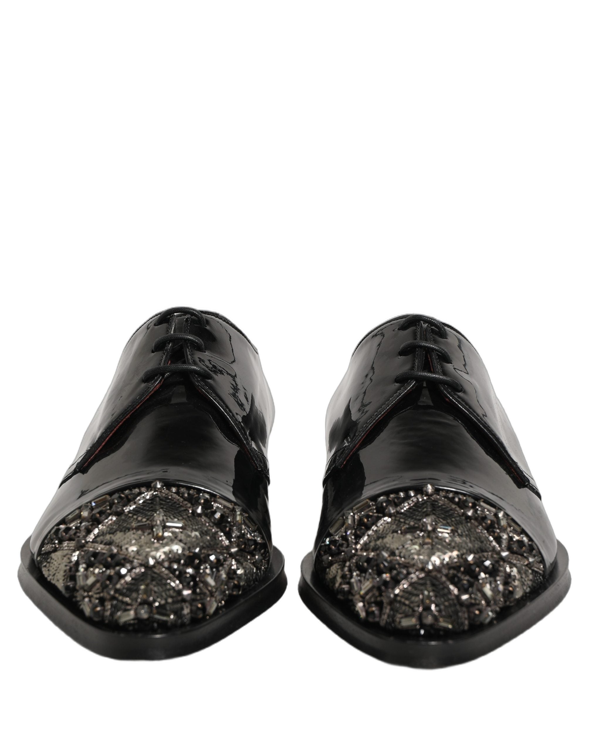 Dolce & Gabbana Dolce & Gabbana Black Embellished Men Derby Dress Formal Men's Shoes