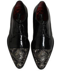 Dolce & Gabbana Dolce & Gabbana Black Embellished Men Derby Dress Formal Men's Shoes