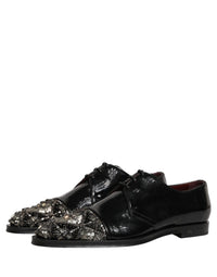 Dolce & Gabbana Dolce & Gabbana Black Embellished Men Derby Dress Formal Men's Shoes