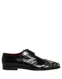 Dolce & Gabbana Dolce & Gabbana Black Embellished Men Derby Dress Formal Men's Shoes