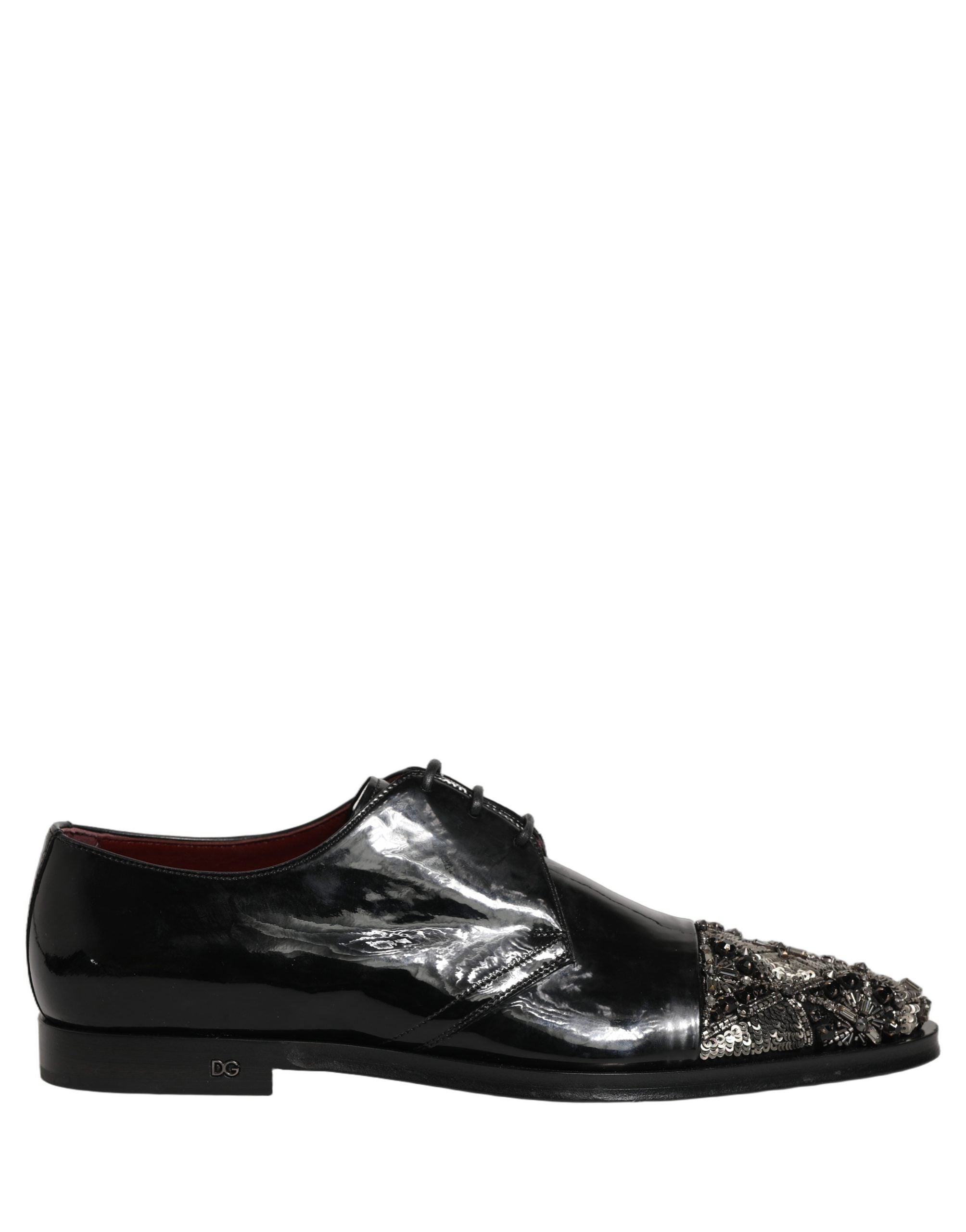 Dolce & Gabbana Dolce & Gabbana Black Embellished Men Derby Dress Formal Men's Shoes