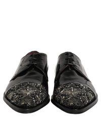 Dolce & Gabbana Dolce & Gabbana Black Embellished Derby Dress Formal Men's Shoes