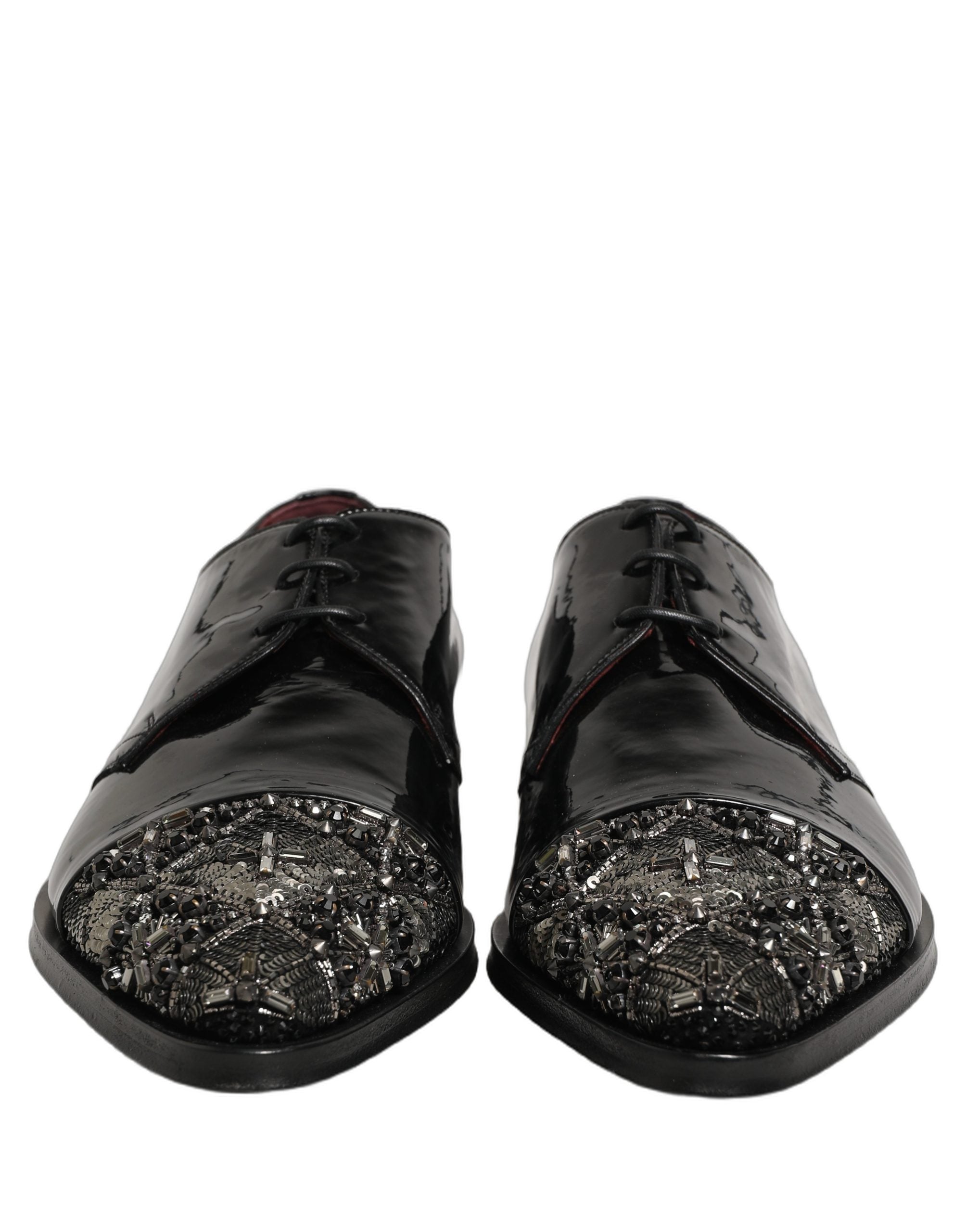 Dolce & Gabbana Dolce & Gabbana Black Embellished Derby Dress Formal Men's Shoes