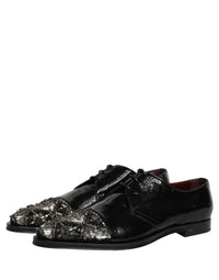 Dolce & Gabbana Dolce & Gabbana Black Embellished Derby Dress Formal Men's Shoes