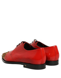 Dolce & Gabbana Dolce & Gabbana Red Embellished Men Derby Dress Formal Men's Shoes