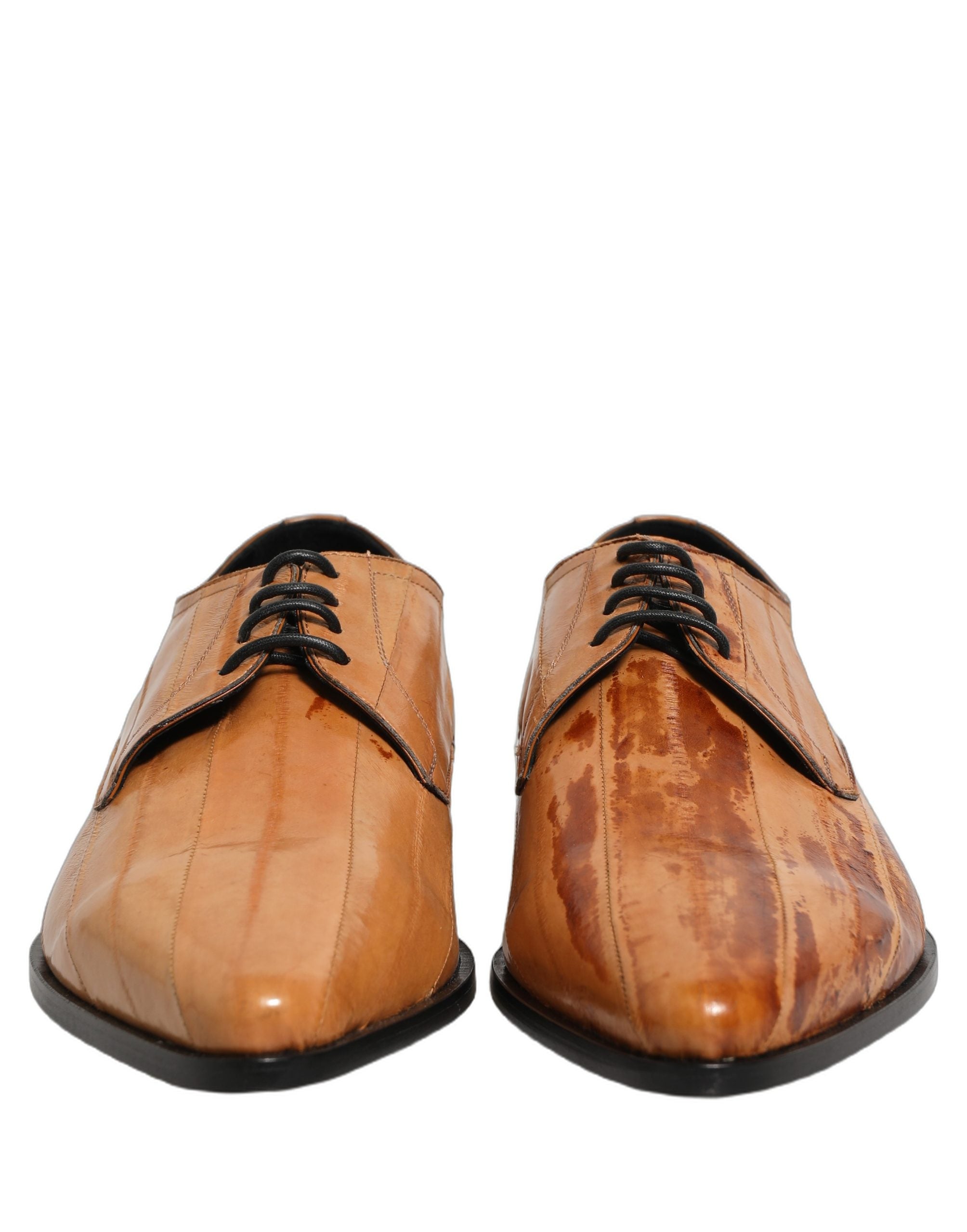 Dolce & Gabbana Dolce & Gabbana Brown Leather Lace Up Men Derby Dress Men's Shoes