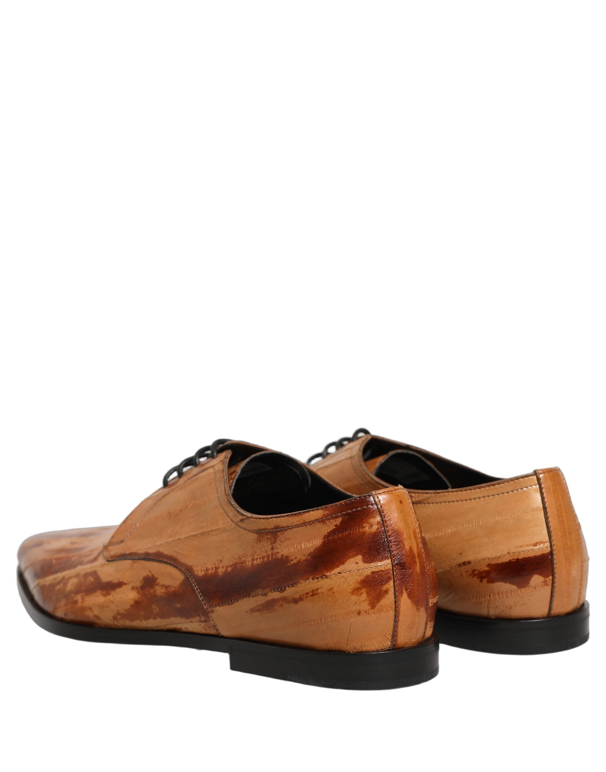 Dolce & Gabbana Dolce & Gabbana Brown Leather Lace Up Men Derby Dress Men's Shoes