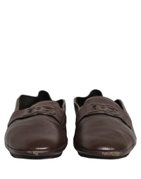 Dolce & Gabbana Dolce & Gabbana Brown Deerskin Leather Driver Loafers Men's Shoes