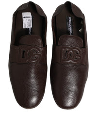 Dolce & Gabbana Dolce & Gabbana Brown Deerskin Leather Driver Loafers Men's Shoes