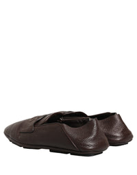 Dolce & Gabbana Dolce & Gabbana Brown Deerskin Leather Driver Loafers Men's Shoes
