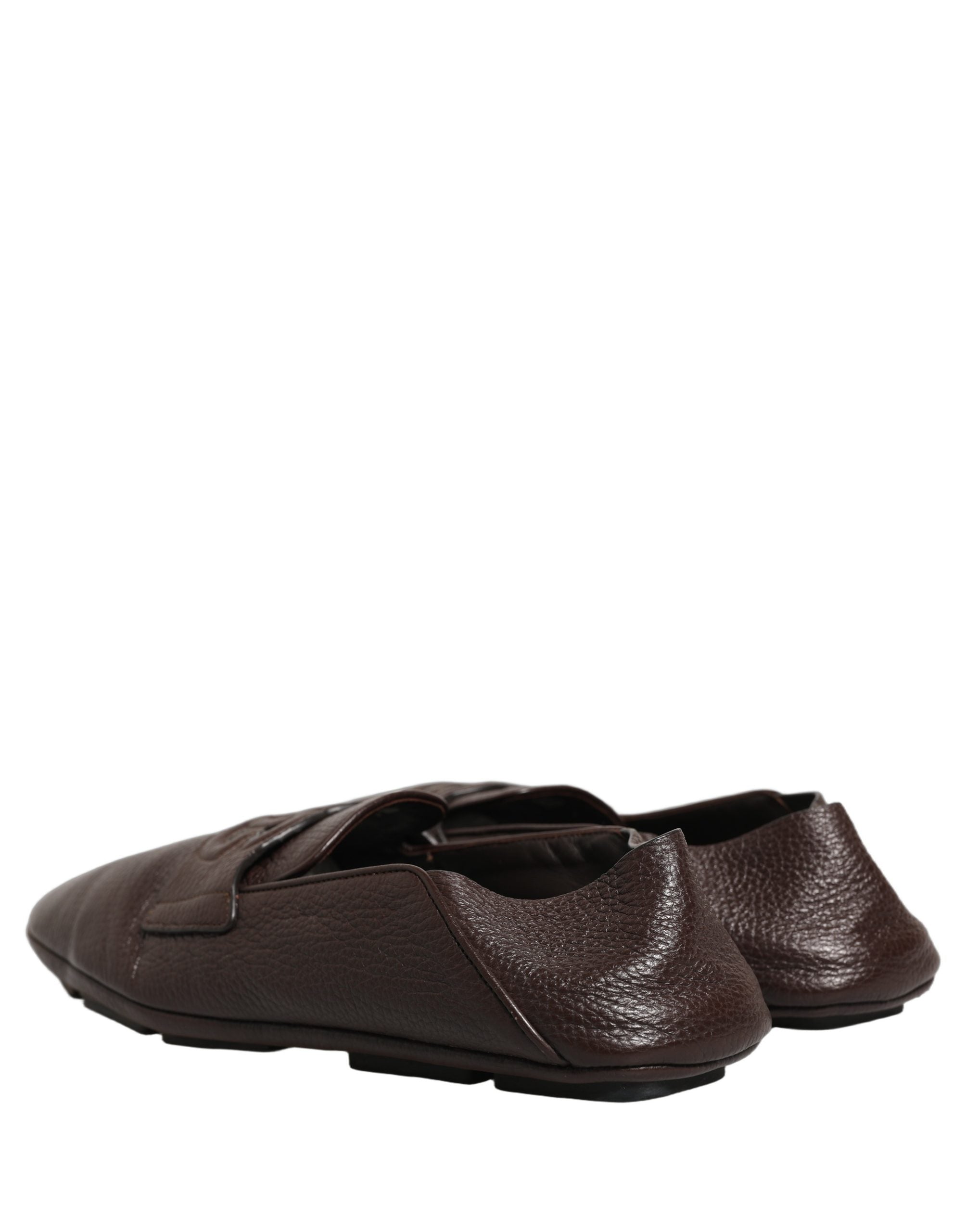 Dolce & Gabbana Dolce & Gabbana Brown Deerskin Leather Driver Loafers Men's Shoes