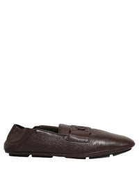 Dolce & Gabbana Dolce & Gabbana Brown Deerskin Leather Driver Loafers Men's Shoes