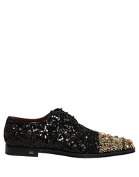 Dolce & Gabbana Dolce & Gabbana Black Sequin Embellished Men Derby Dress Men's Shoes