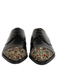 Dolce & Gabbana Dolce & Gabbana Black Embellished Derby Dress Formal Men's Shoes