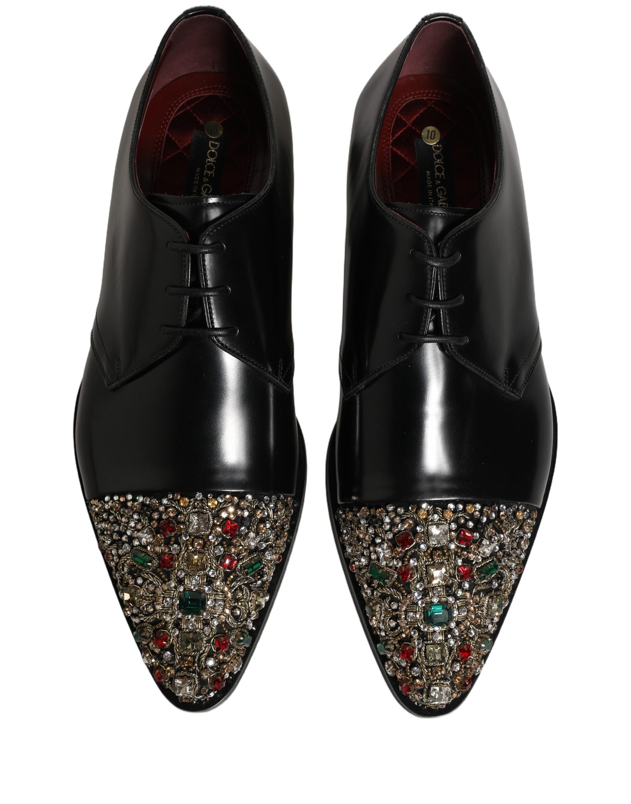 Dolce & Gabbana Dolce & Gabbana Black Embellished Derby Dress Formal Men's Shoes