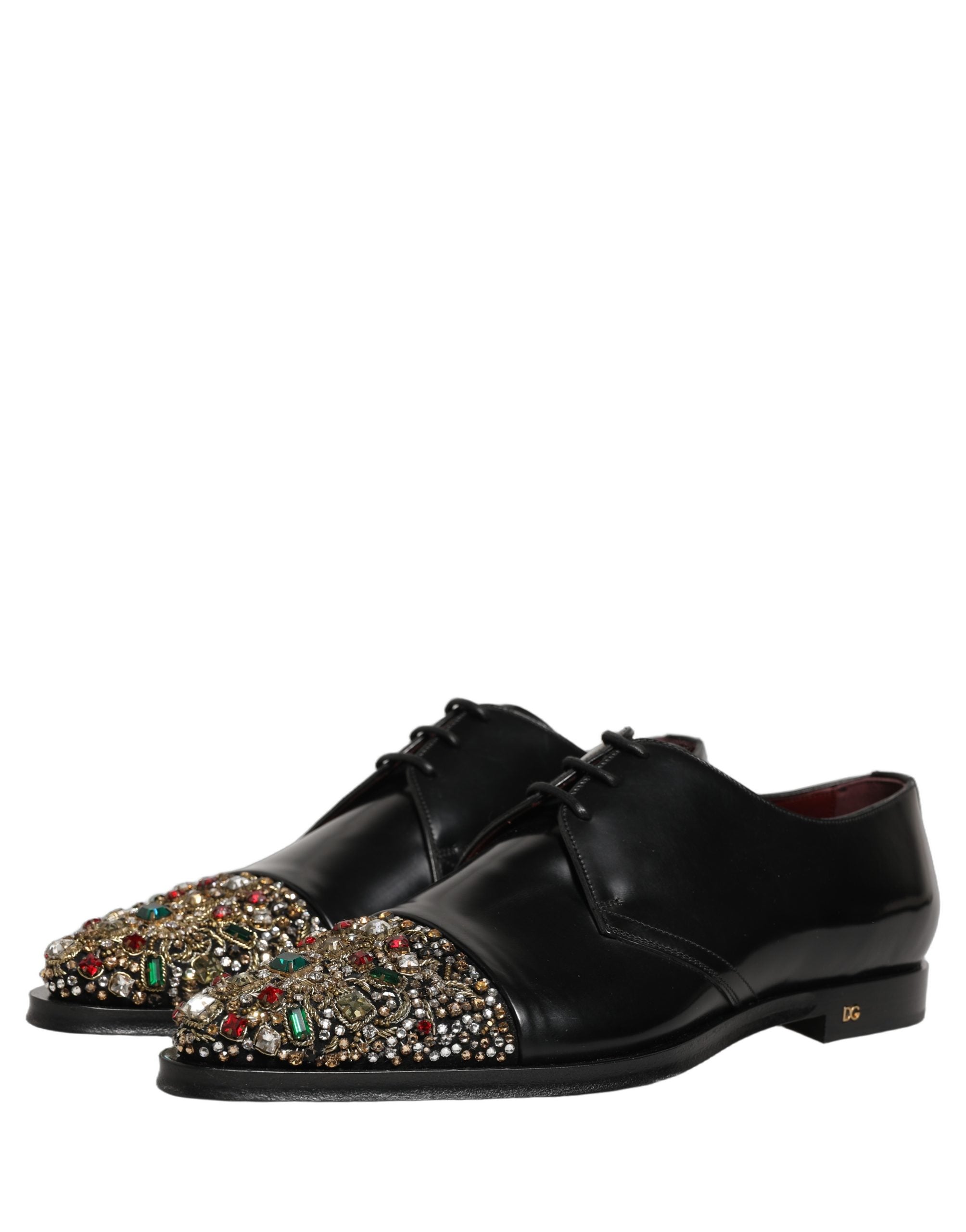 Dolce & Gabbana Dolce & Gabbana Black Embellished Derby Dress Formal Men's Shoes