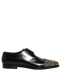 Dolce & Gabbana Dolce & Gabbana Black Embellished Derby Dress Formal Men's Shoes