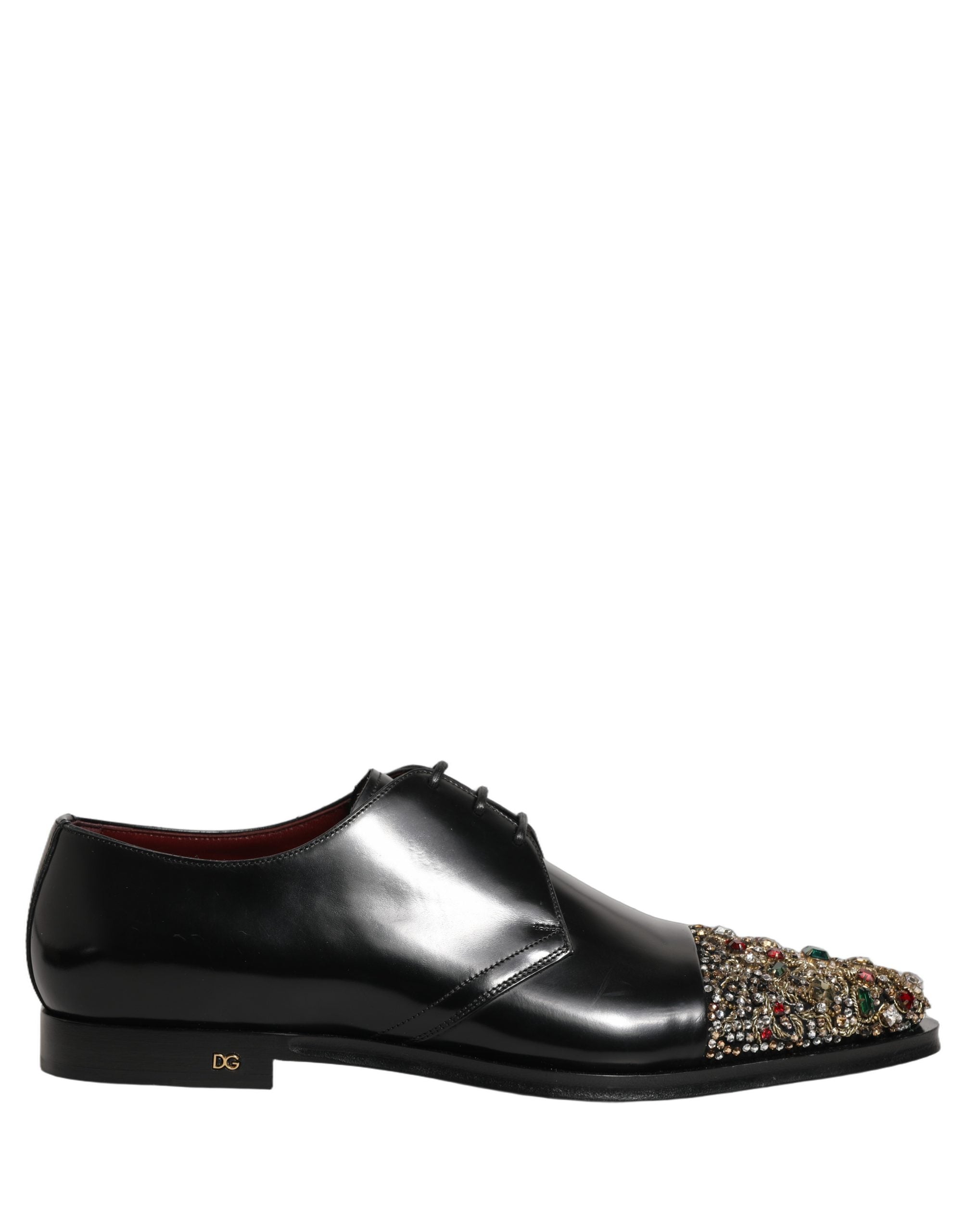 Dolce & Gabbana Dolce & Gabbana Black Embellished Derby Dress Formal Men's Shoes