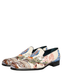 Dolce & Gabbana Multicolor Sequin Embroidered Loafers Men's Shoes