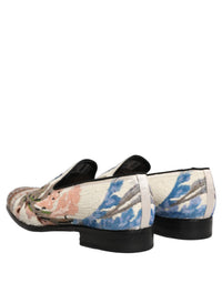 Dolce & Gabbana Multicolor Sequin Embroidered Loafers Men's Shoes