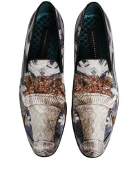 Dolce & Gabbana Multicolor Floral Tapestry Embroidery Loafer Men's Shoes