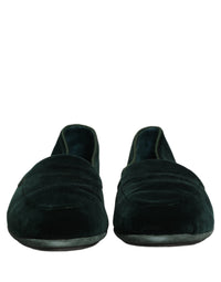 Dolce & Gabbana Green Velvet Slip On Men Flats Loafers Men's Shoes