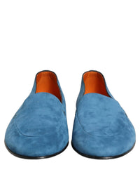 Dolce & Gabbana Blue Velvet Slip On Men Flats Loafers Men's Shoes