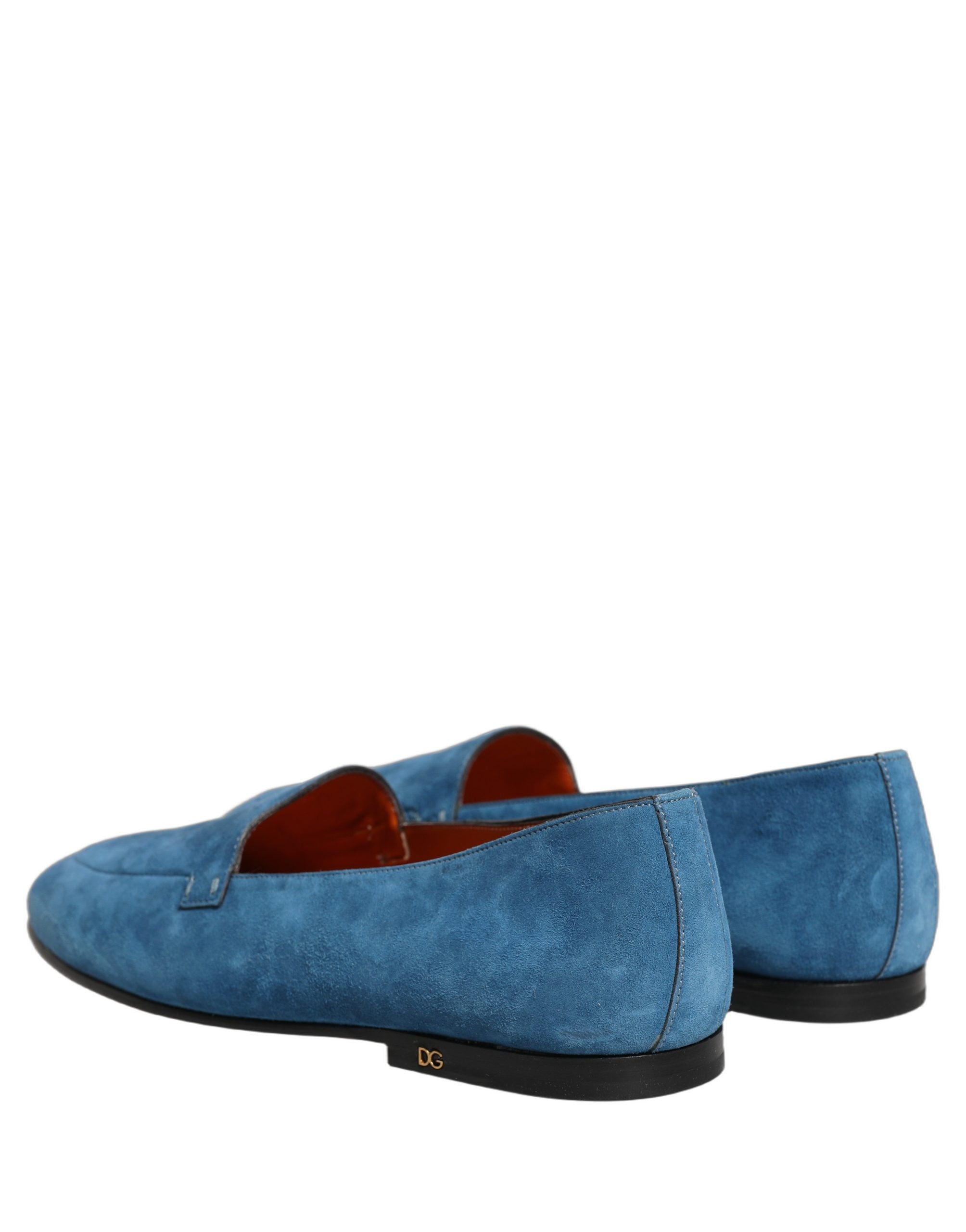 Dolce & Gabbana Blue Velvet Slip On Men Flats Loafers Men's Shoes