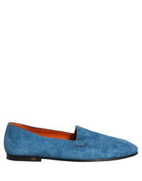 Dolce & Gabbana Blue Velvet Slip On Men Flats Loafers Men's Shoes