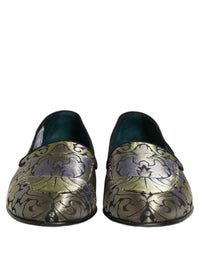 Dolce & Gabbana Multicolor Floral Jacquard Men Loafers Men's Shoes