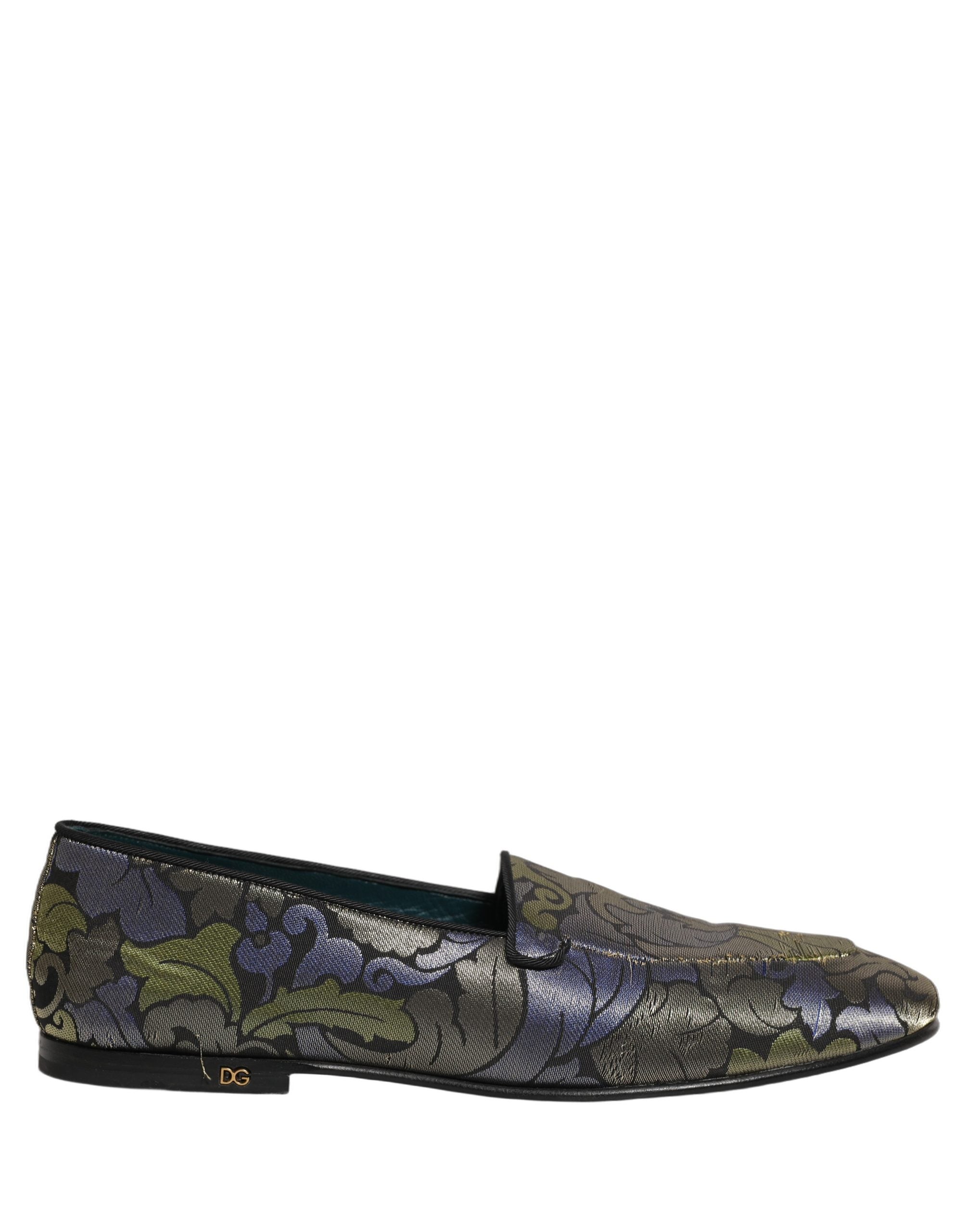 Dolce & Gabbana Multicolor Floral Jacquard Men Loafers Men's Shoes