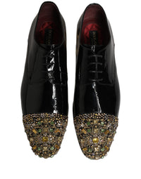 Dolce & Gabbana Dolce & Gabbana Black Embellished Men Derby Dress Formal Men's Shoes