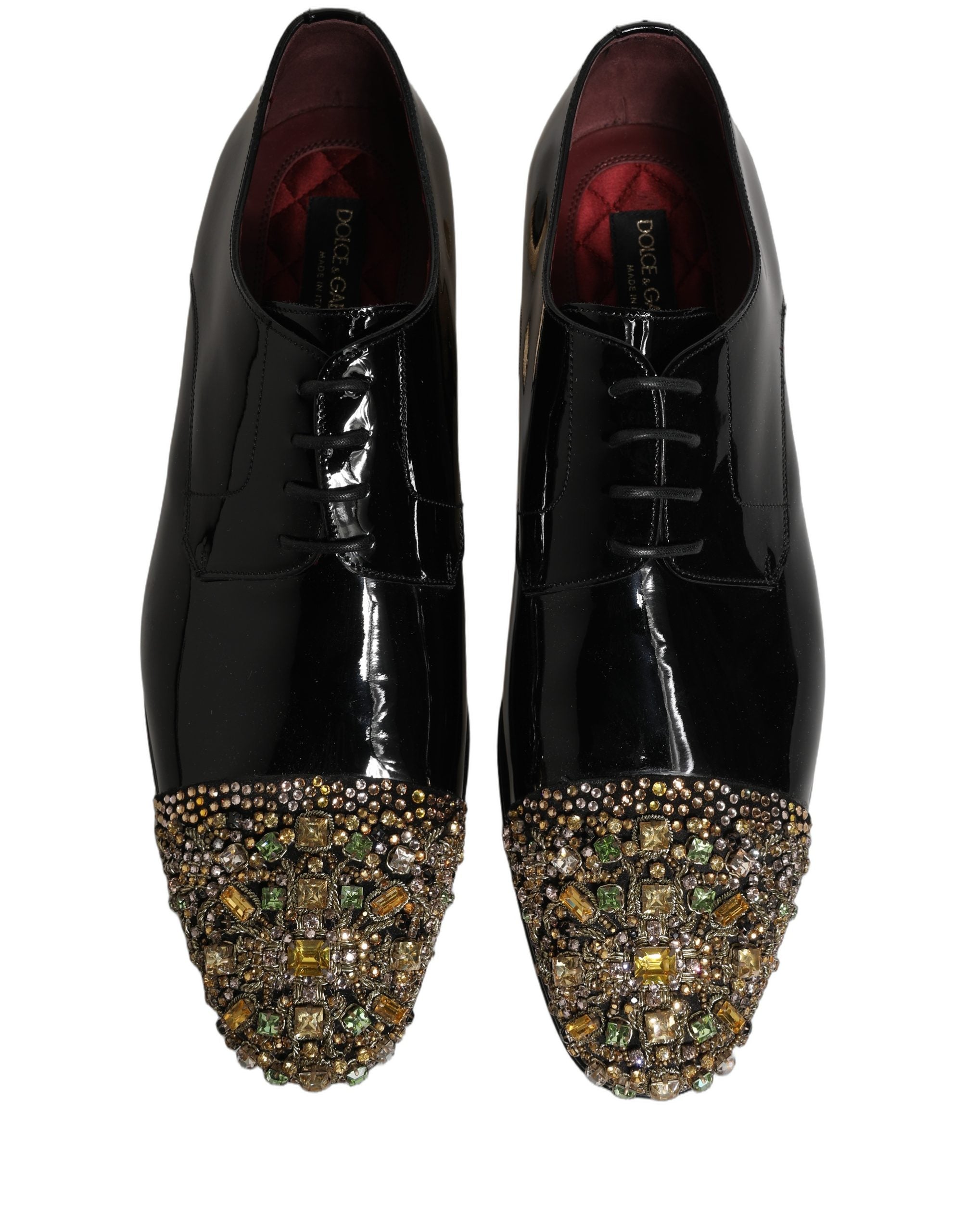 Dolce & Gabbana Dolce & Gabbana Black Embellished Men Derby Dress Formal Men's Shoes