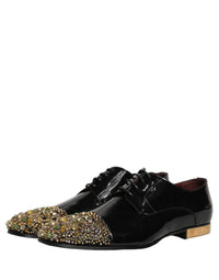 Dolce & Gabbana Dolce & Gabbana Black Embellished Men Derby Dress Formal Men's Shoes