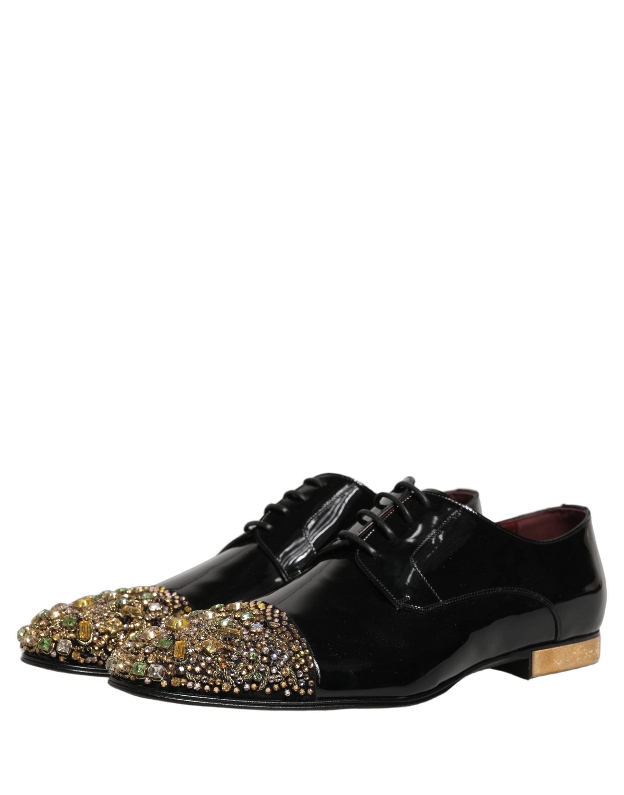 Dolce & Gabbana Dolce & Gabbana Black Embellished Men Derby Dress Formal Men's Shoes