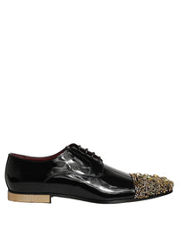 Dolce & Gabbana Dolce & Gabbana Black Embellished Men Derby Dress Formal Men's Shoes