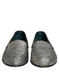 Dolce & Gabbana Gray Lurex Glitter Men Dress Loafers Men's Shoes