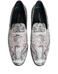 Dolce & Gabbana Multicolor Velvet Baroque Dress Loafers Men's Shoes