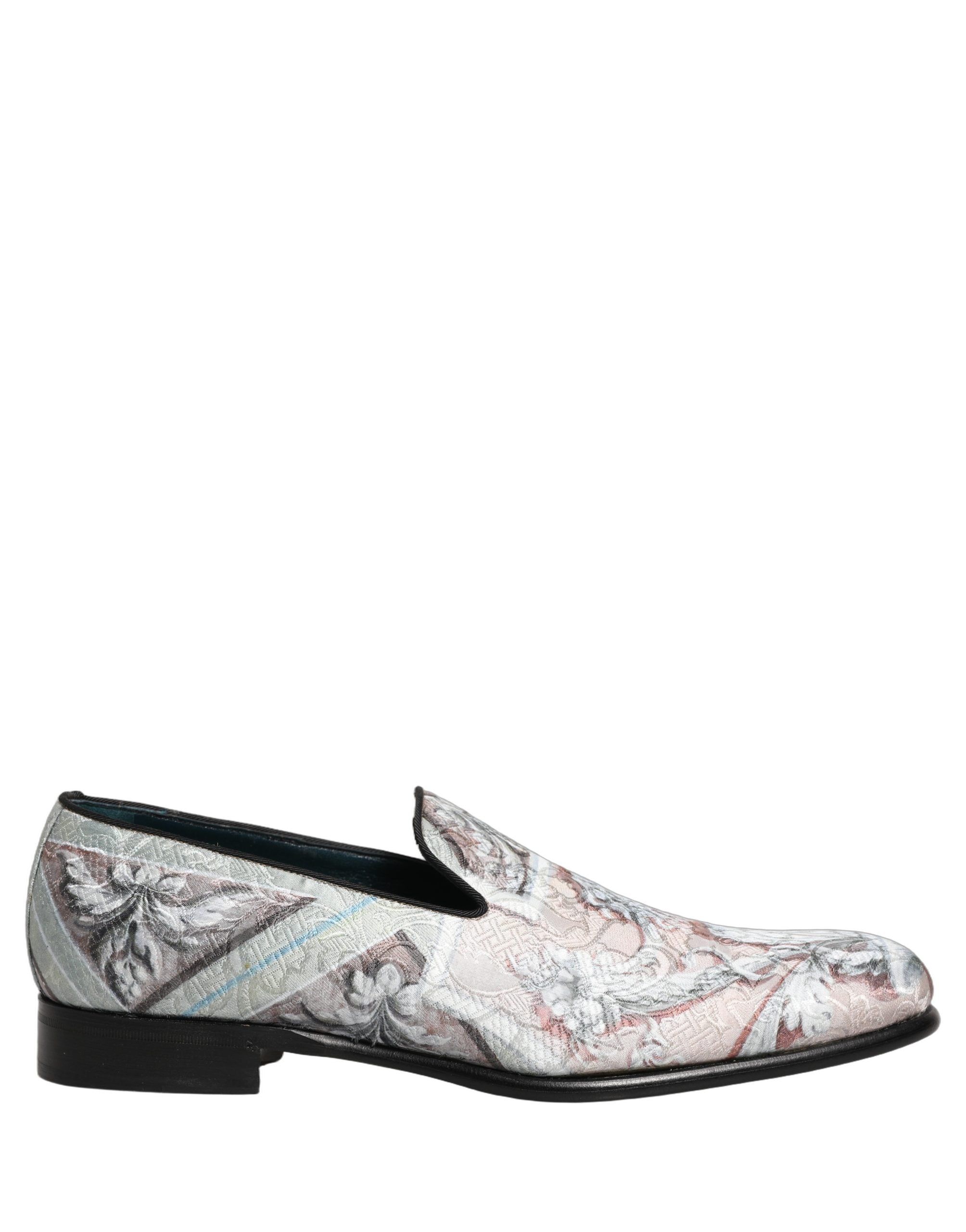Dolce & Gabbana Multicolor Velvet Baroque Dress Loafers Men's Shoes